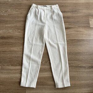 Zara Striped Causal Work Pants White Women’s XS